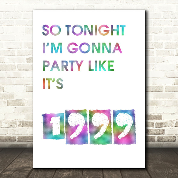 Rainbow Prince 1999 Song Lyric Quote Print
