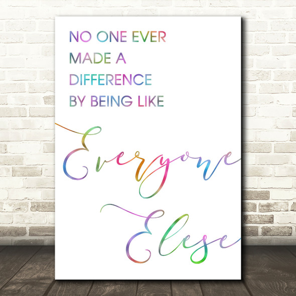 Rainbow The Greatest Showman Made A Difference Song Lyric Quote Print