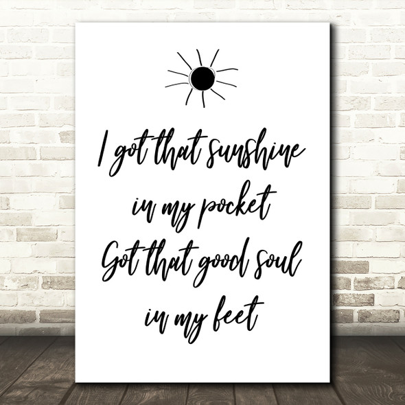 Can't Stop The Feeling Justin Timberlake Song Lyric Quote Print