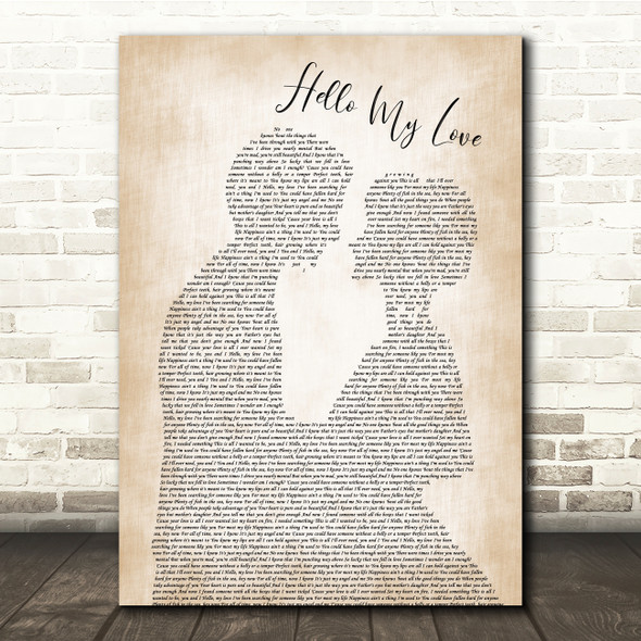 Westlife Hello My Love Man Lady Bride Groom Wedding Song Lyric Quote Print