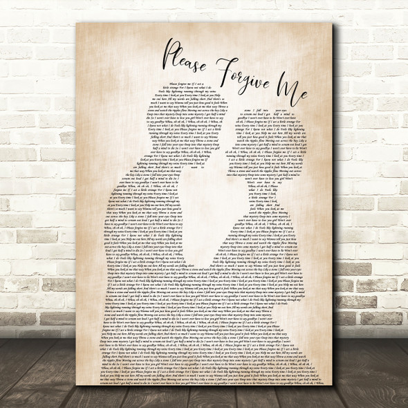 David Gray Please Forgive Me Man Lady Bride Groom Wedding Song Lyric Print