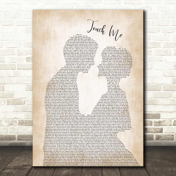 Dj Rui Da Silva Touch Me Man Lady Bride Groom Wedding Song Lyric Print