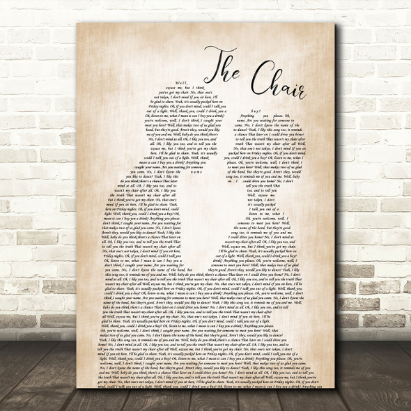 George Strait The Chair Man Lady Bride Groom Wedding Song Lyric Quote Music Print
