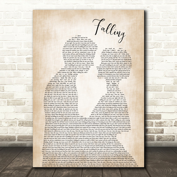Krept & Konan Falling Man Lady Bride Groom Wedding Song Lyric Quote Music Print