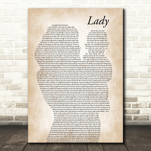 Brett Young Lady Mother & Baby Song Lyric Music Art Print