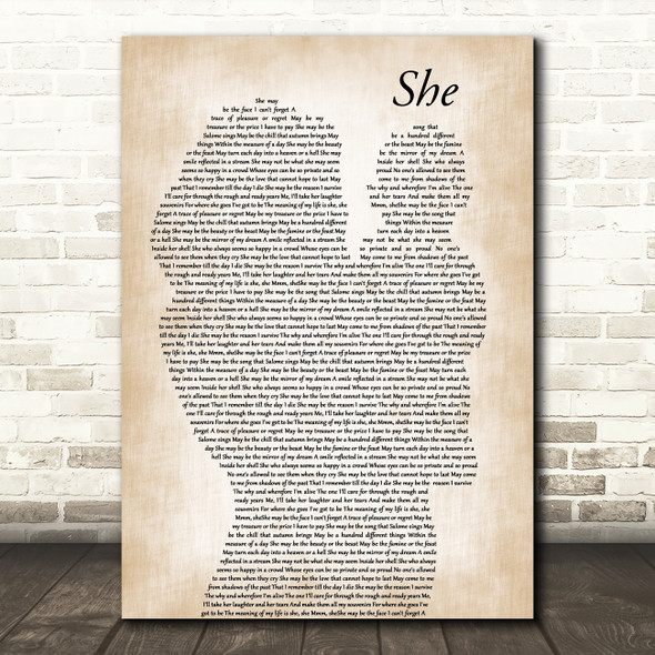 Charles Aznavour She Mother & Baby Song Lyric Music Art Print