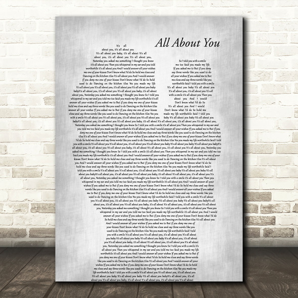 McFly All About You Mother & Baby Grey Song Lyric Music Art Print
