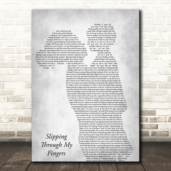 ABBA Slipping Through My Fingers Mother & Child Grey Song Lyric Print