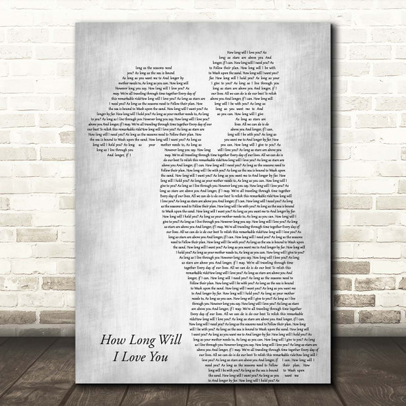 Ellie Goulding How Long Will I Love You Mother & Child Grey Song Lyric Print