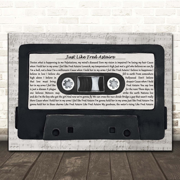 James Just Like Fred Astaire Music Script Cassette Tape Song Lyric Print