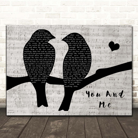 Dave Matthews Band You And Me Lovebirds Music Script Song Lyric Print