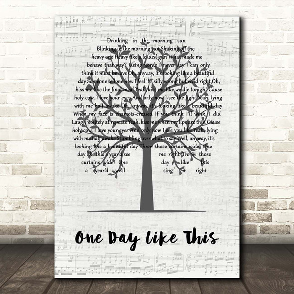 Elbow On A Day Like This Music Script Tree Song Lyric Print