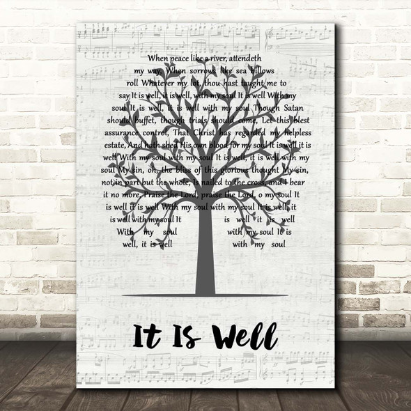 Kutless It Is Well Music Script Tree Song Lyric Print