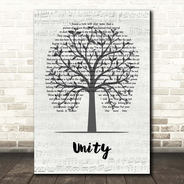 Shinedown Unity Music Script Tree Song Lyric Print