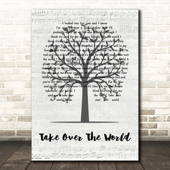 The Courteeners Take Over The World Music Script Tree Song Lyric Print
