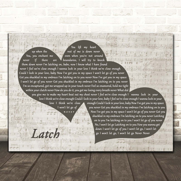 Disclosure Latch Landscape Music Script Two Hearts Song Lyric Print