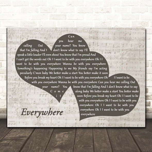 Fleetwood Mac Everywhere Landscape Music Script Two Hearts Song Lyric Print