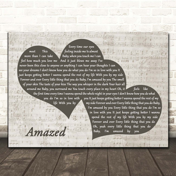 Lonestar Amazed Landscape Music Script Two Hearts Song Lyric Print