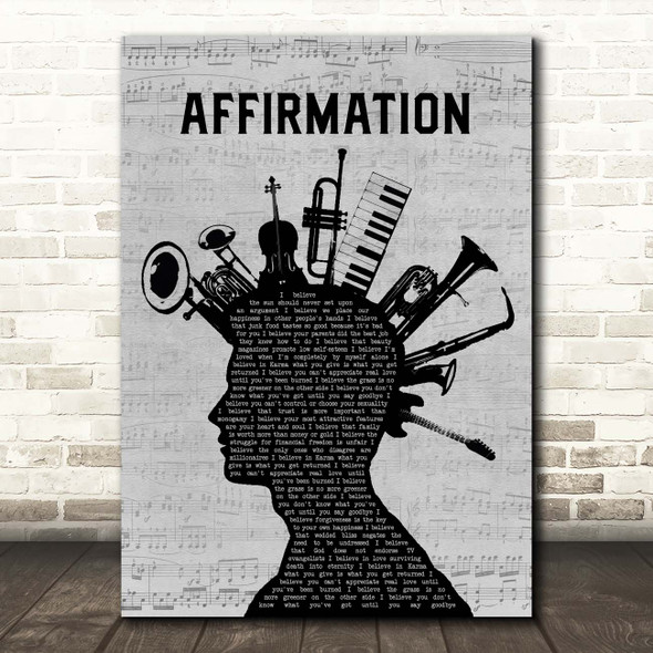Savage Garden Affirmation Musical Instrument Mohawk Song Lyric Print