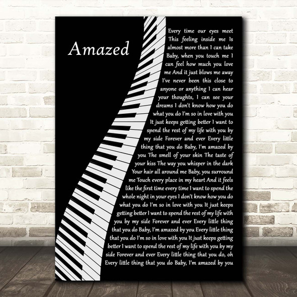 Lonestar Amazed Piano Song Lyric Print
