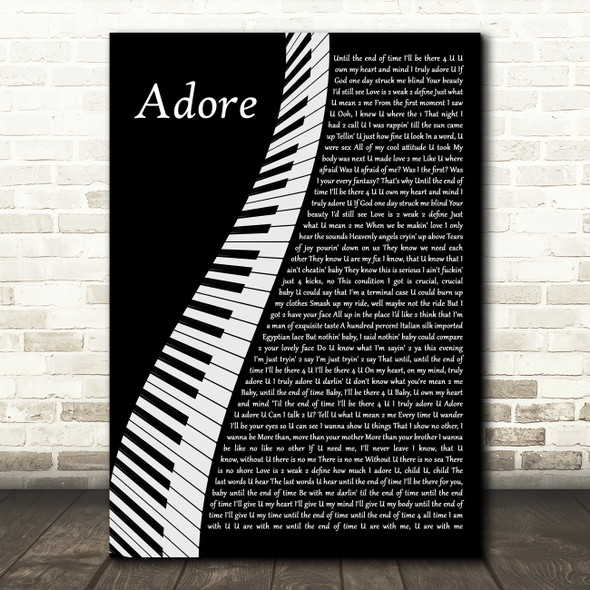 Prince Adore Piano Song Lyric Music Art Print