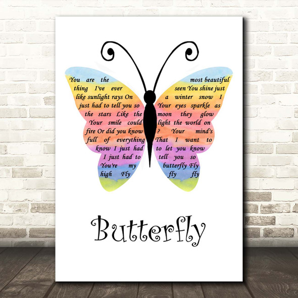 Lenny Kravitz Butterfly Rainbow Butterfly Song Lyric Print