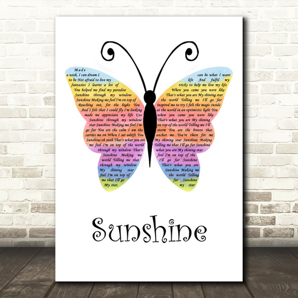 Gabrielle Sunshine Rainbow Butterfly Song Lyric Music Art Print