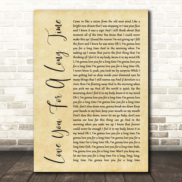 Maggie Rogers Love You For A Long Time Rustic Script Song Lyric Print