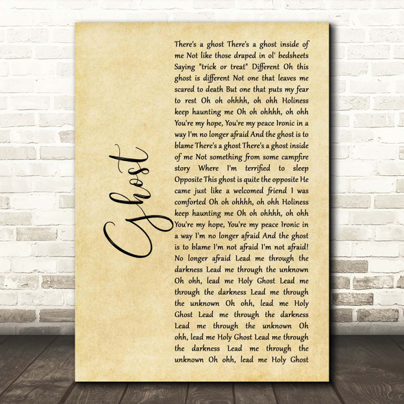MercyMe Ghost Rustic Script Song Lyric Print
