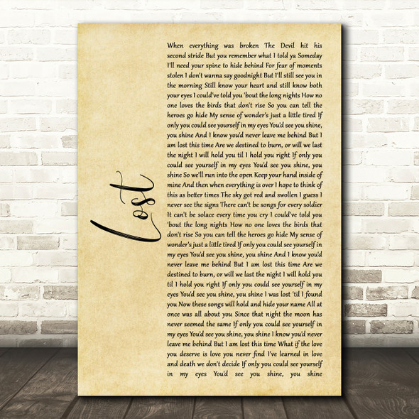 Dermot Kennedy Lost Rustic Script Song Lyric Quote Music Print