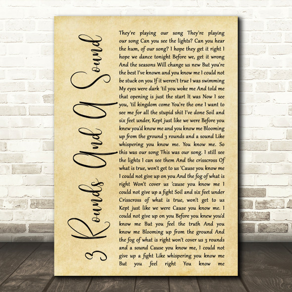 Blind Pilot 3 Rounds And A Sound Rustic Script Song Lyric Quote Print