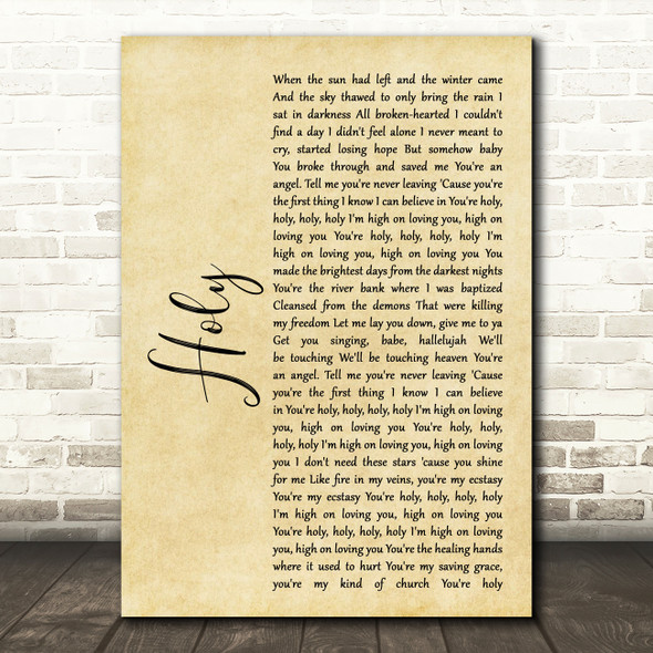 Florida Georgia Line Holy Rustic Script Song Lyric Quote Print