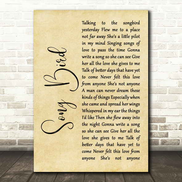 Oasis Song Bird Rustic Script Song Lyric Quote Print