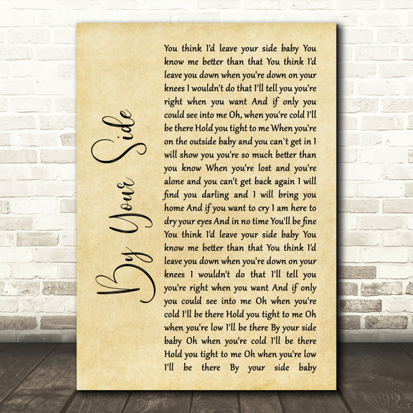Sade By Your Side Rustic Script Song Lyric Quote Print