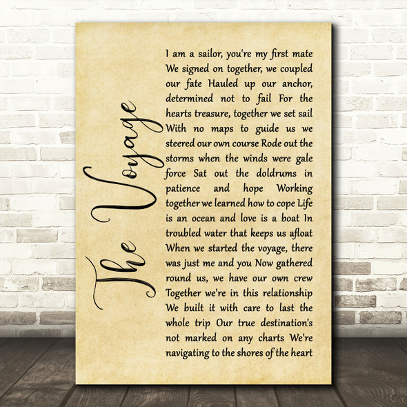 Christy Moore The Voyage Rustic Script Song Lyric Quote Print