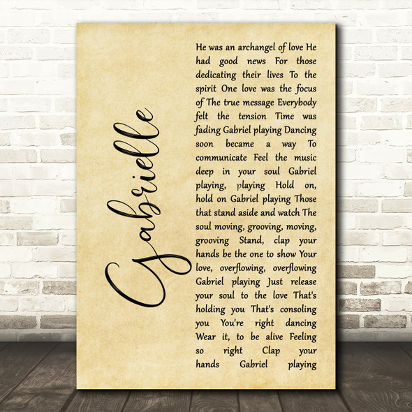 Roy Davis Jr. Gabrielle Rustic Script Song Lyric Music Art Print