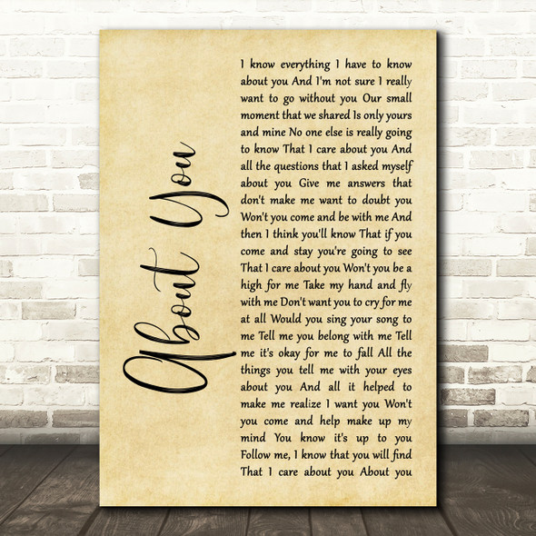 Cecilio & Kapono About You Rustic Script Song Lyric Music Art Print