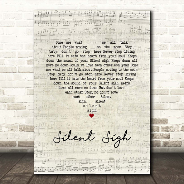 Badly Drawn Boy Silent Sigh Script Heart Song Lyric Print