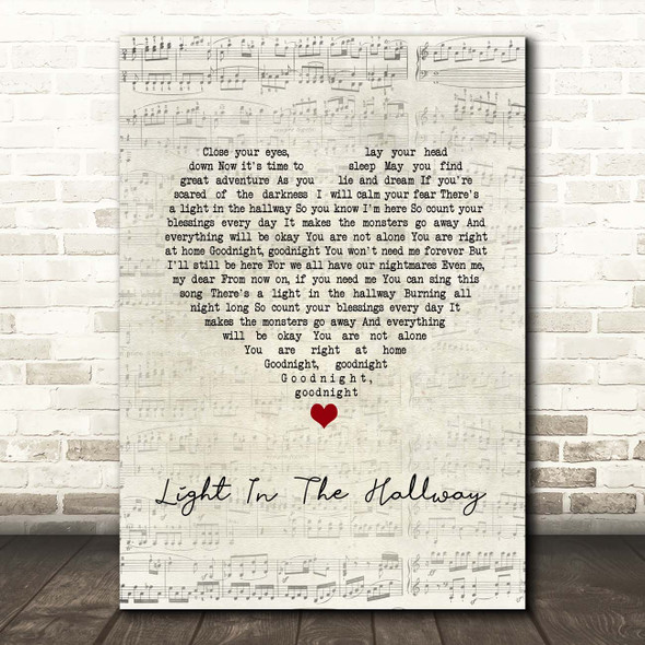 Pentatonix Light In The Hallway Script Heart Song Lyric Print