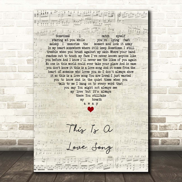 Bill Anderson This Is A Love Song Script Heart Song Lyric Print