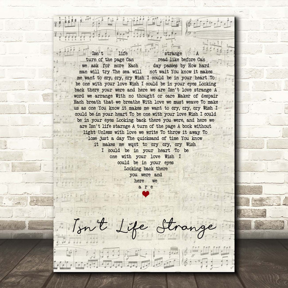 The Moody Blues Isn't Life Strange Script Heart Song Lyric Print