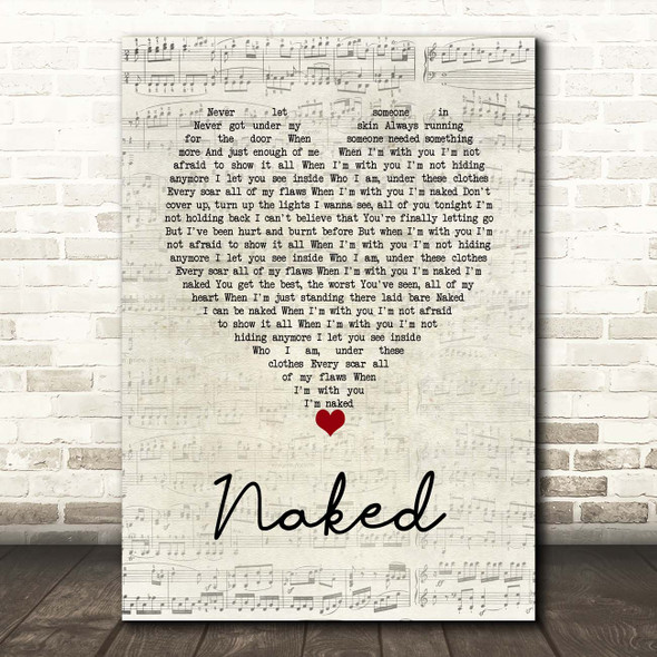 The Shires Naked Script Heart Song Lyric Print
