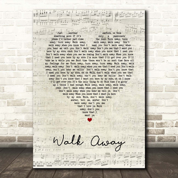 Donna Summer Walk Away Script Heart Song Lyric Print