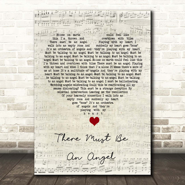 Eurythmics There Must Be An Angel Script Heart Song Lyric Print