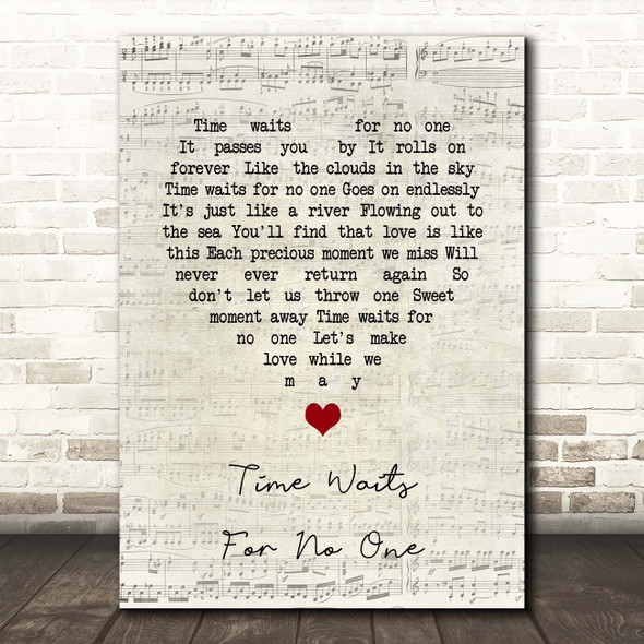 Helen Forrest Time Waits For No One Script Heart Song Lyric Print