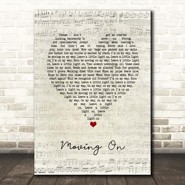James Moving On Script Heart Song Lyric Print