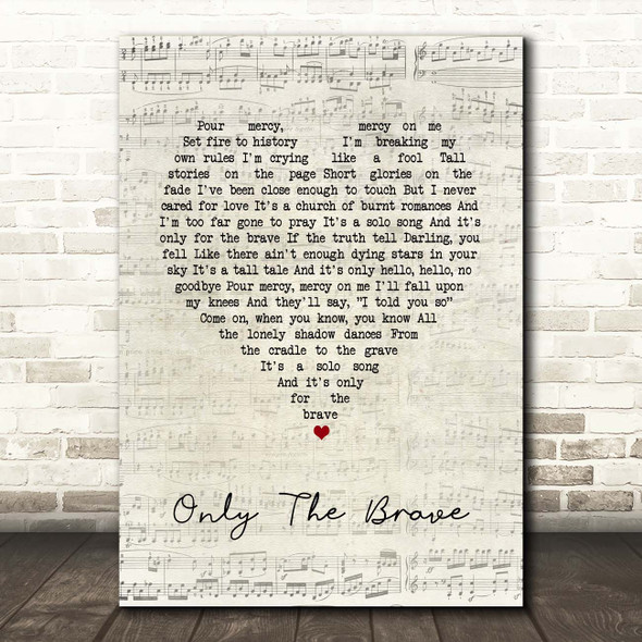 Louis Tomlinson Only The Brave Script Heart Song Lyric Print