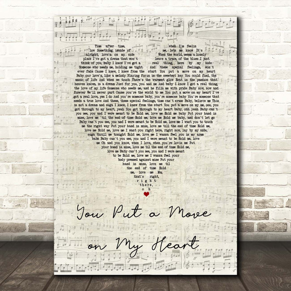 Mica Paris You Put a Move on My Heart Script Heart Song Lyric Print