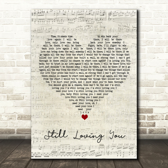 Scorpions Still Loving You Script Heart Song Lyric Wall Art Print