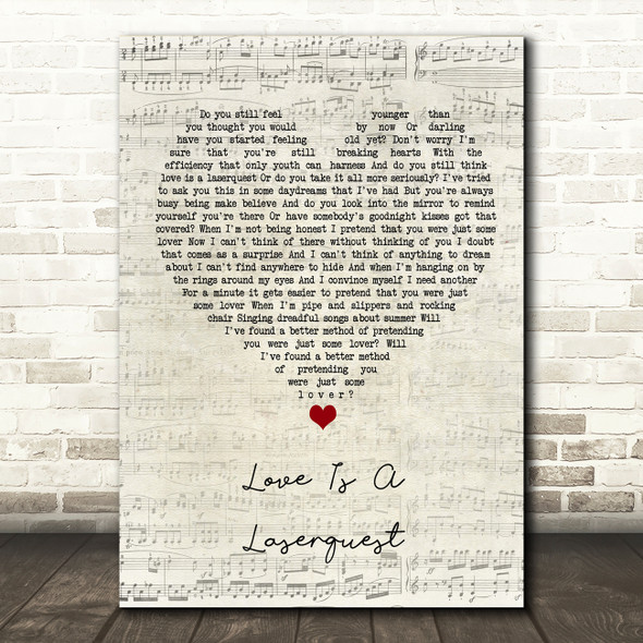 Arctic Monkeys Love Is A Laserquest Script Heart Song Lyric Wall Art Print